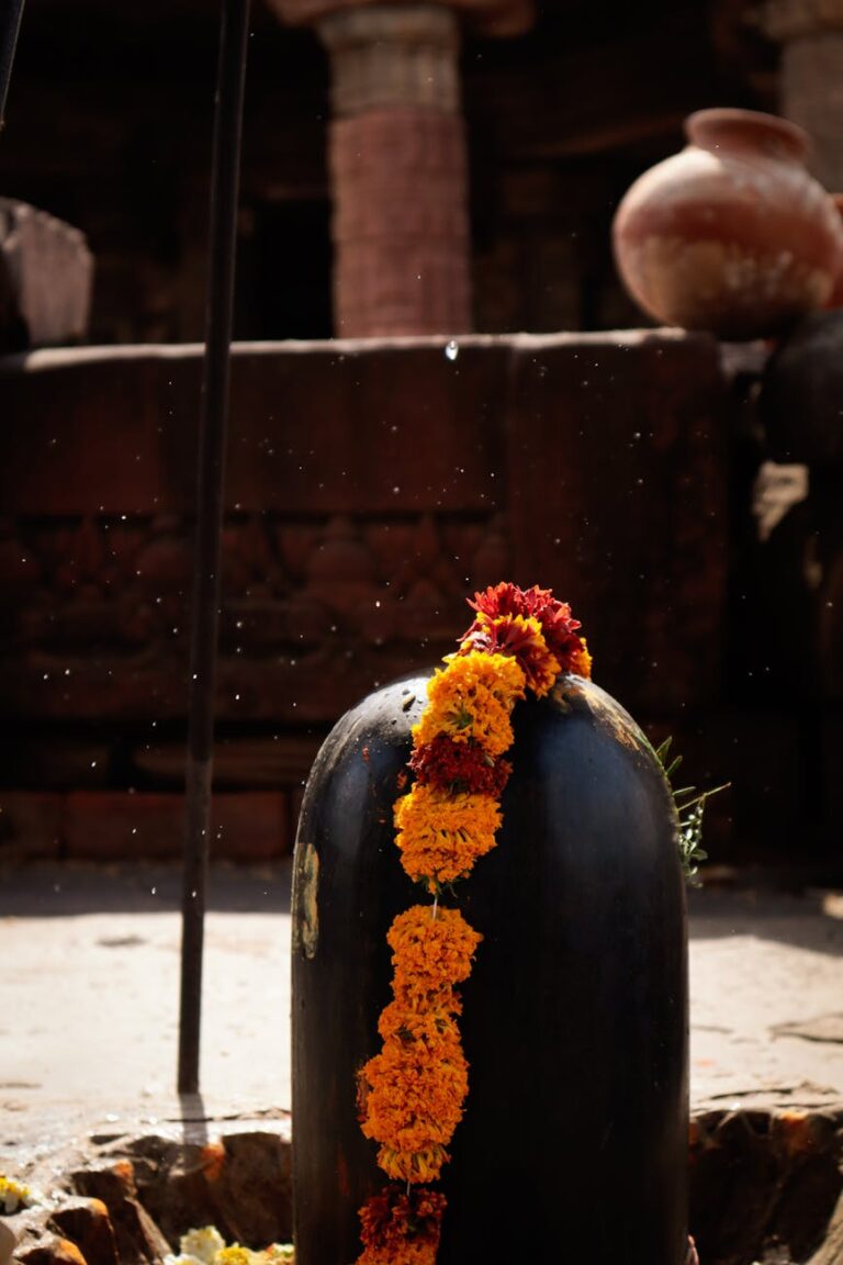 flowers garland in temple